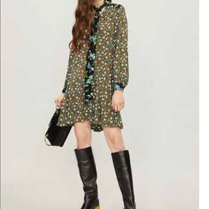 NWT Never Worn Sandro Kaki Floral Dress